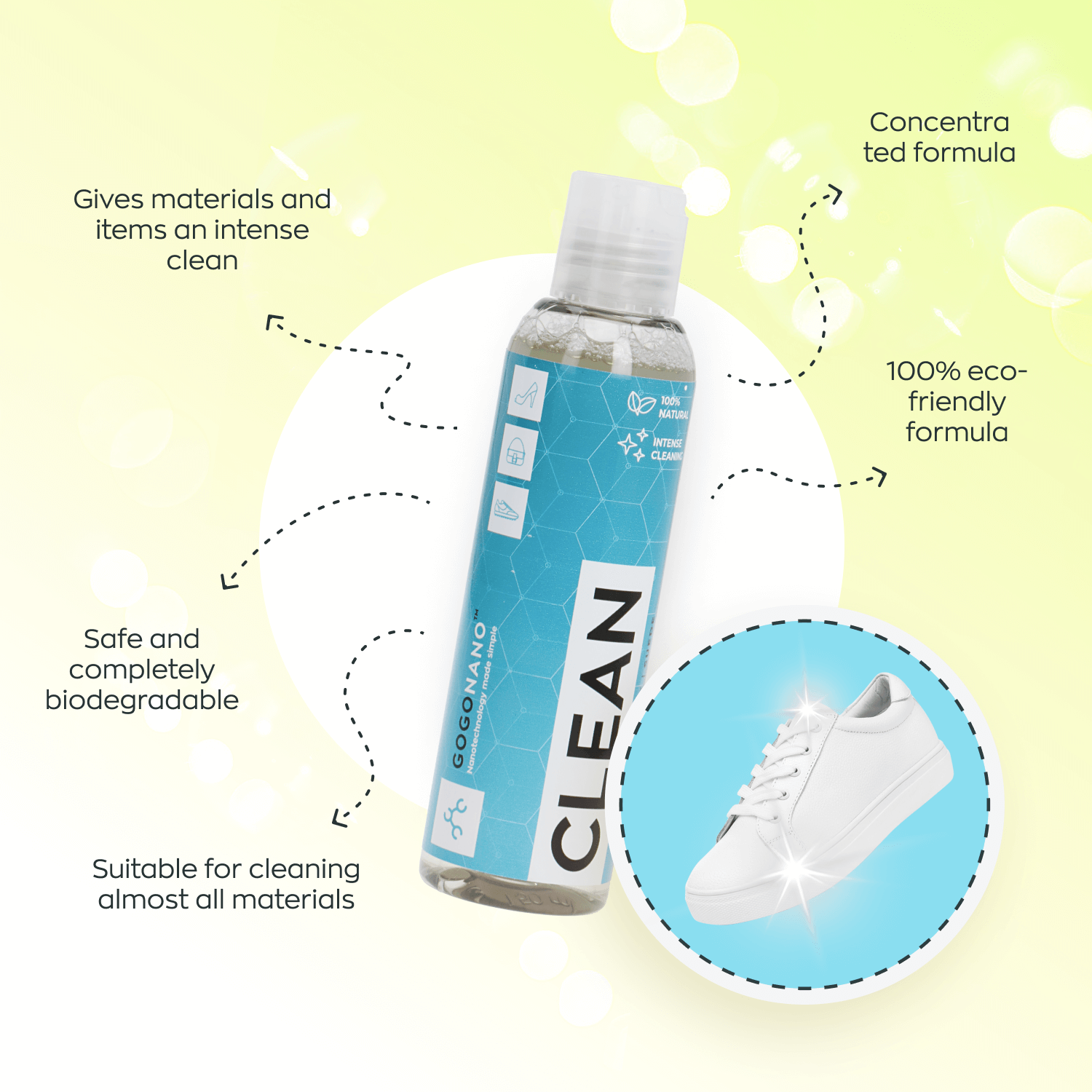 Clean - 100% Eco-friendly shoe cleaner with features