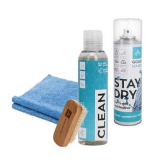 Stay Dry nanopinnoitesuihke ja Clean puhdistuspaketti