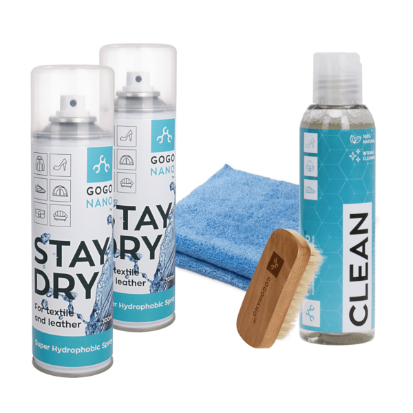 Nano waterproof coating and cleaning family pack