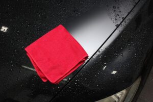 Red microfiber cloth for car polishing