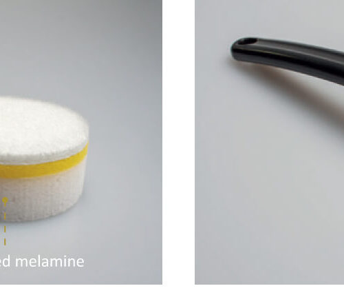Melamine brush with handle and sponges