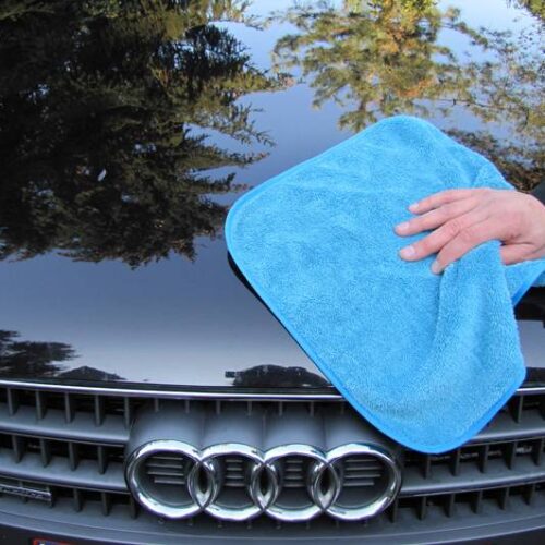 Durable microfiber cloth for ca -detailing blue