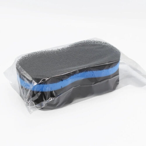 Car cleaning sponge black and blue with bug removal layer