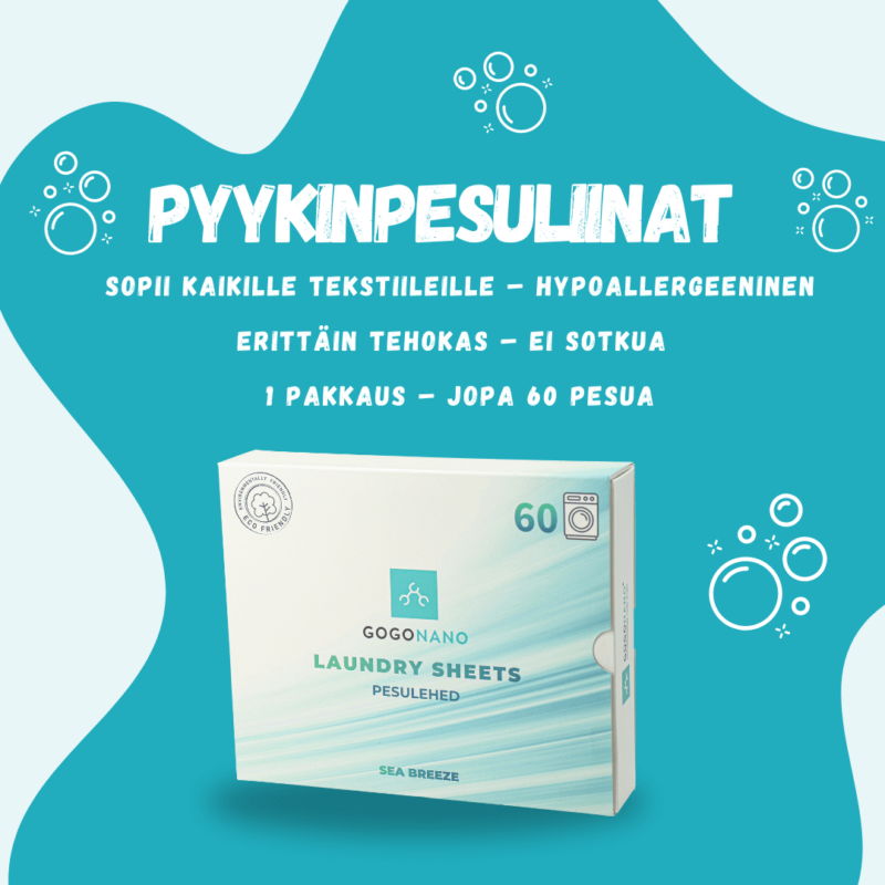 Biohajoavat pyykinpesuliinat banner finnish mobile