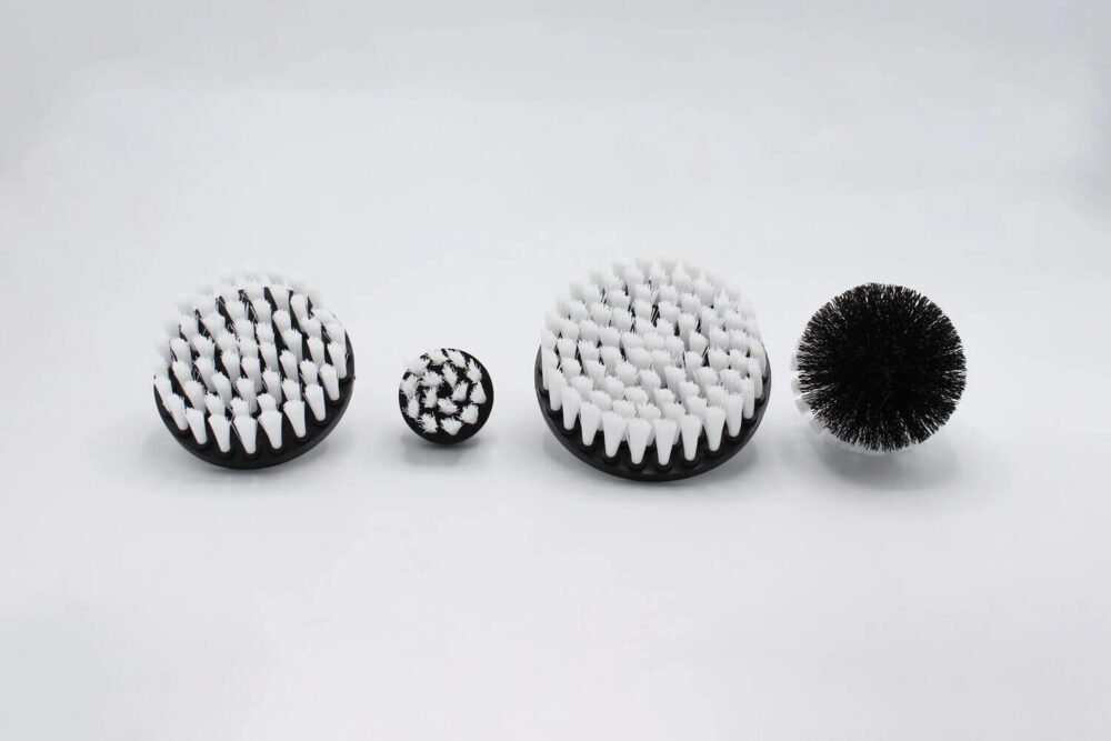 Drill brush set of 4 with white soft fibers