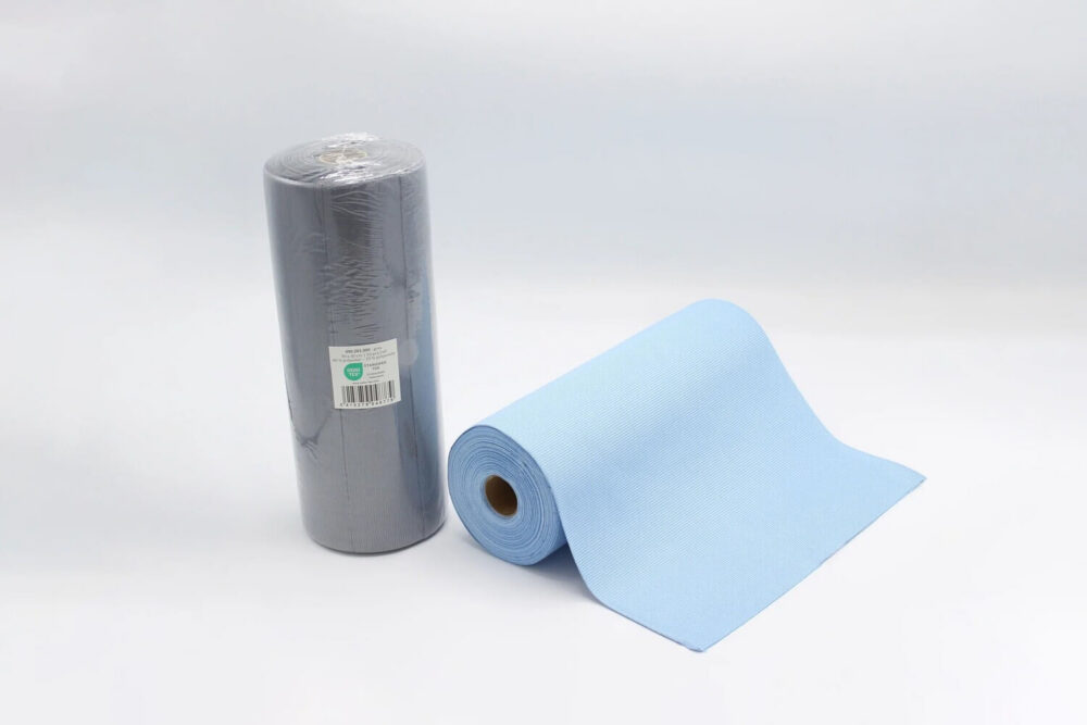 Microfibre glass cleaning cloths Top Glass roll, grey & blue