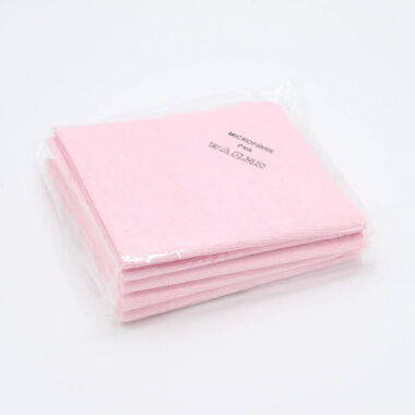 Bag of 5 PVA microfibre cloth lint free cleaning pink