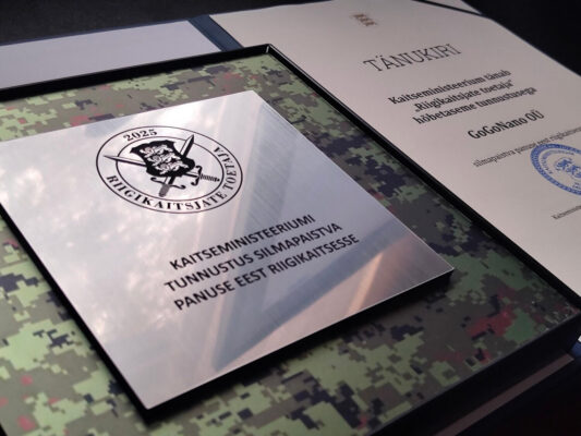 GoGoNano riigikaitse toetaja hõbetaseme tunnustus 2025