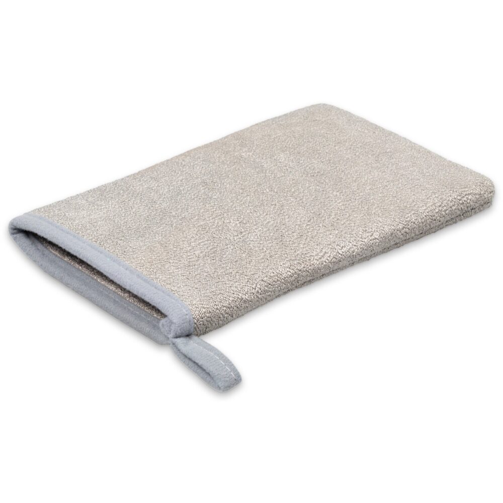 Microfiber cleaning mitt for stainless steel