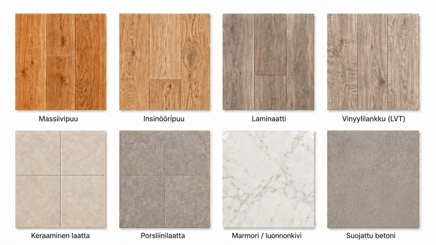 hard floor types identification guide finnish