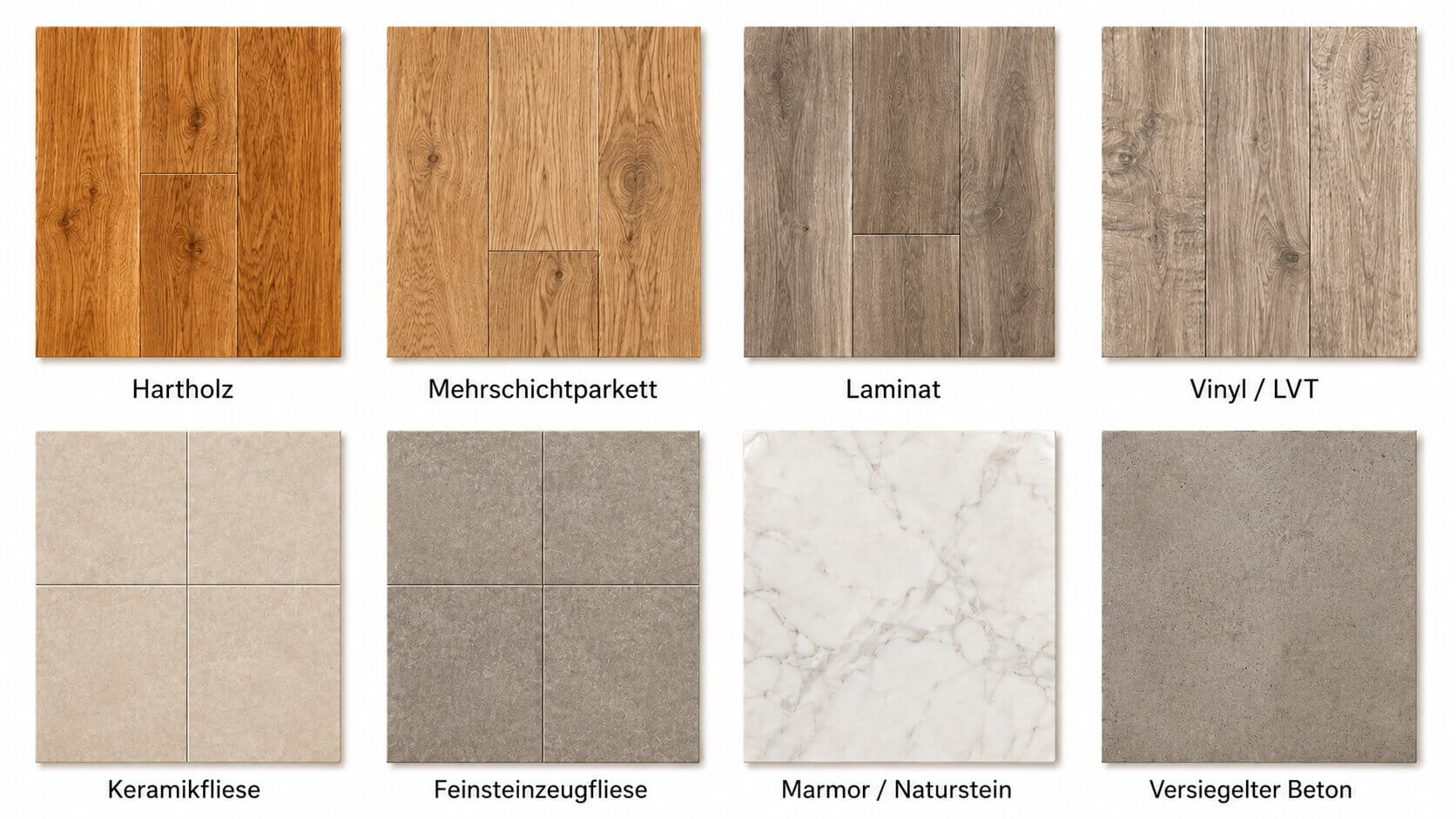 hard floor types identification guide german