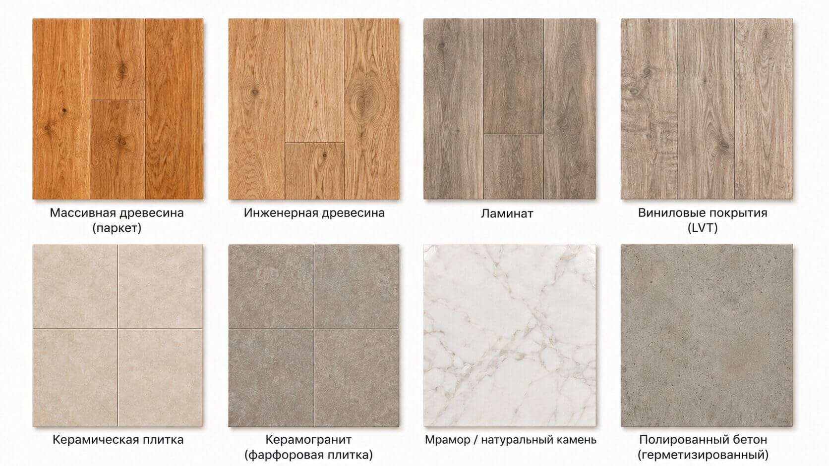 hard floor types identification guide russian