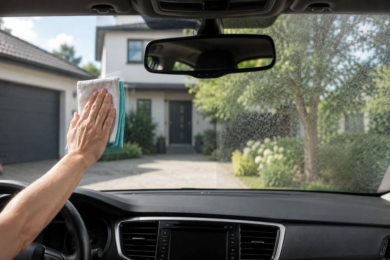 clean car windscreen inside no streaks